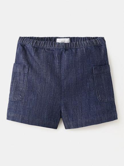 Mango Kids' Pure Cotton Shorts, Dark Blue, Dark Blue