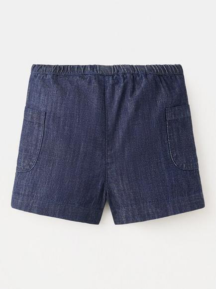 Mango Kids' Pure Cotton Shorts, Dark Blue - view 2, Dark Blue
