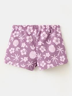 Mango Kids' Floral Drawstring Shorts, Lilac - view 2, Lilac