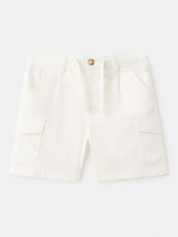 Mango KIds' Cotton Blend Cargo Shorts, Off White, Off White