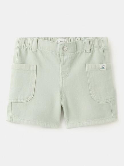 Mango Kids' Relaxed Pure Cotton Shorts, Aqua, Aqua