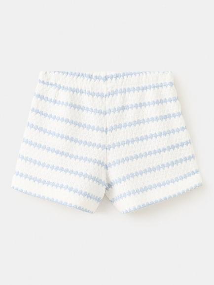 Mango Kids' Textured Knit Shorts, Sky Blue - view 2, Sky Blue