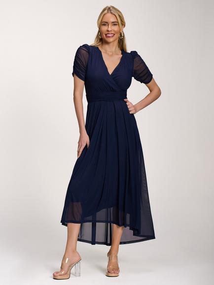 Jolie Moi Petite Dip Hem Maxi Dress, Navy, Navy