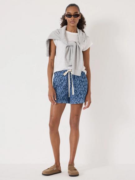 HUSH Animal Print Betty Shorts, Mid Blue - view 2, Mid Blue