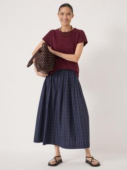 HUSH Maddie Pleated Check Skirt, Blue - view 2, Blue