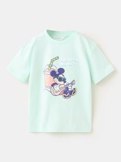 Mango Kids' Mickey Mouse with Guitar T-Shirt, Mint, Mint