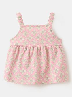 Mango Kids' Floral Sleeveless Top, Pink - view 2, Pink