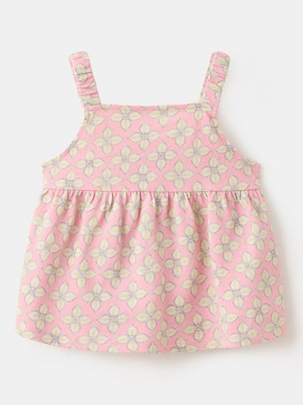 Mango Kids' Floral Sleeveless Top, Pink - view 2, Pink