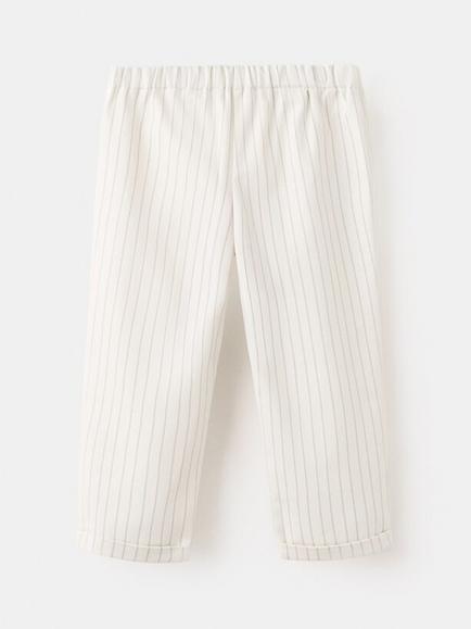 Mango Kids' Relaxed Fit Striped Trousers, Off White - view 2, Off White