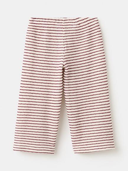 Mango Kids' Cropped Stripe Trousers, Red - view 2, Red