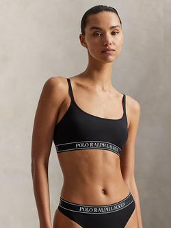 Polo Ralph Lauren Logo Scoop Bralette, Onyx