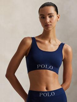 Polo Ralph Lauren Logo Scoop Tank Bralette, Navy