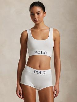 Polo Ralph Lauren Logo Scoop Tank Bralette, White