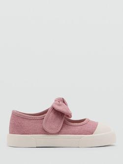 Mango Kids' Mary Jane Bow Trainers, Pale Pink, Pale Pink