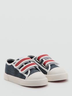 Mango Kids' Round Toe Trainers, Blue - view 2, Blue