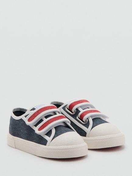 Mango Kids' Round Toe Trainers, Blue - view 2, Blue