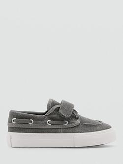 Mango Kids' Round Toe Trainers, Grey, Grey