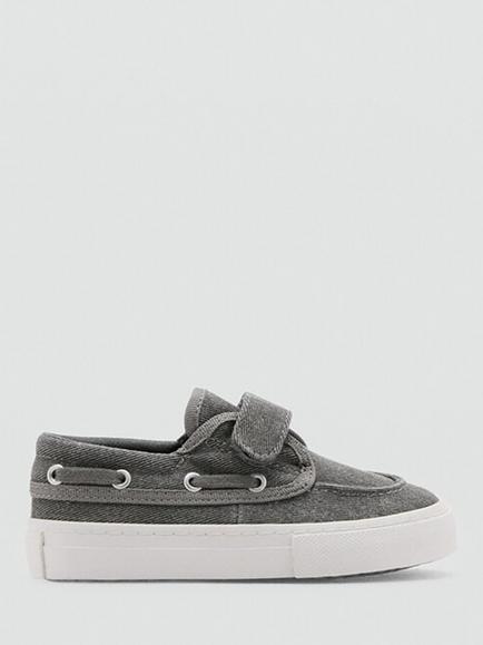 Mango Kids' Round Toe Trainers, Grey, Grey
