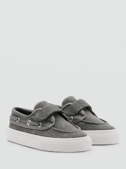Mango Kids' Round Toe Trainers, Grey - view 2, Grey