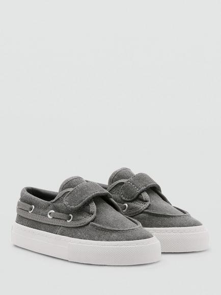 Mango Kids' Round Toe Trainers, Grey - view 2, Grey