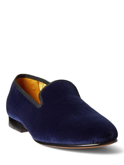 Polo Ralph Lauren Paxton Velvet Slippers, Newport Navy - view 2, Newport Navy