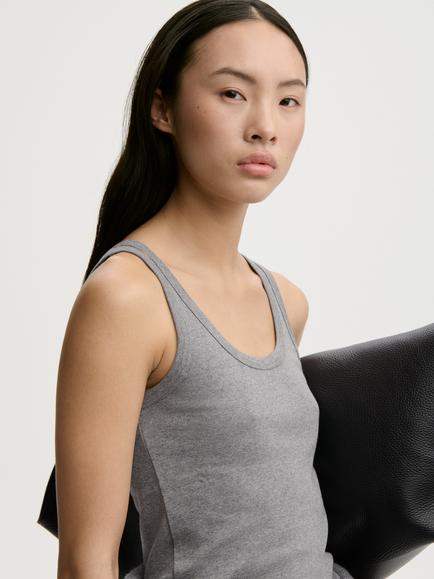 By Malene Birger Dali Cotton Vest, Grey - view 2, Grey