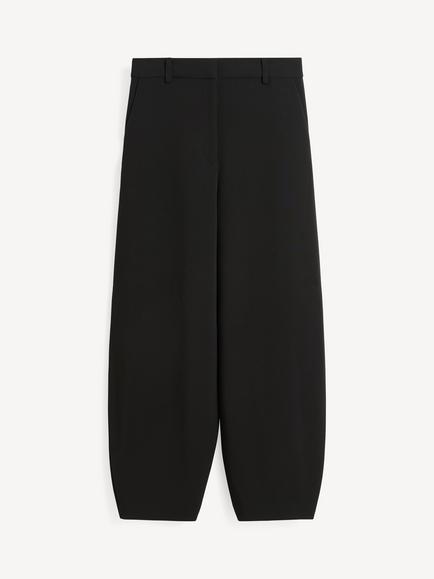By Malene Birger Carlien Barrel Leg Ankle Trousers, Black, Black