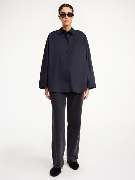 By Malene Birger Derris Cotton Shirt, Black, Black