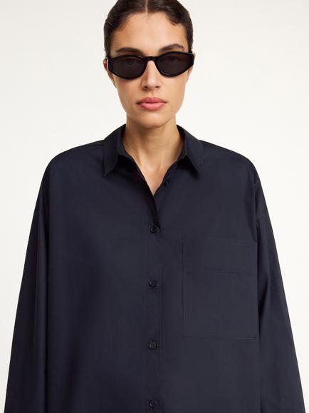 By Malene Birger Derris Cotton Shirt, Black - view 2, Black