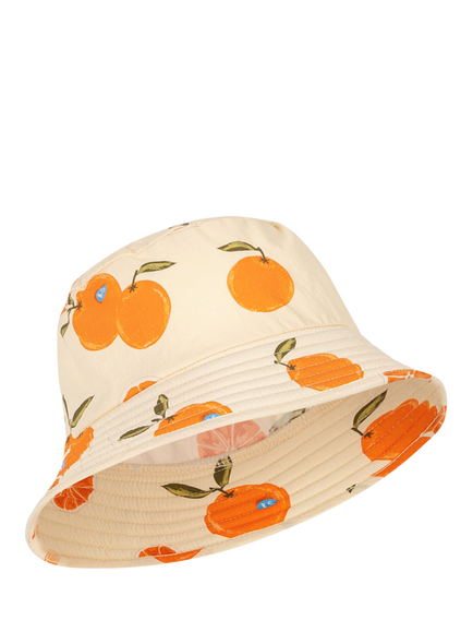 Konges Sløjd Kids' Pomio Orange Print Bucket Hut, Arancia Blu, Arancia Blu