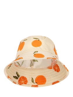 Konges Sløjd Kids' Pomio Orange Print Bucket Hut, Arancia Blu - view 2, Arancia Blu