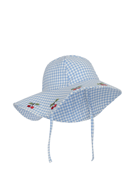Konges Sløjd Kids' Soline Seersucker Swim Hat, Provence/White Swan, Provence/White Swan