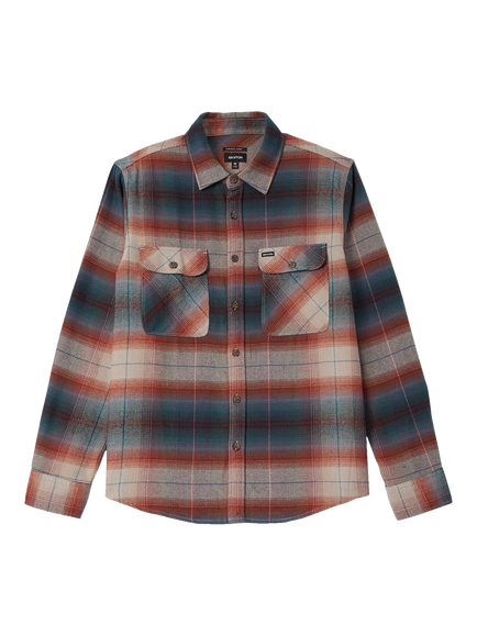 Brixton Bowery Flannel Plaid Shirt, Multi Shadow, Multi Shadow