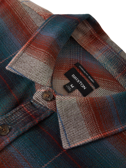 Brixton Bowery Flannel Plaid Shirt, Multi Shadow - view 2, Multi Shadow