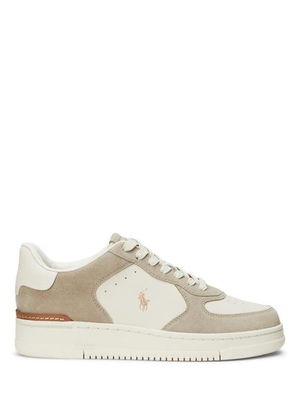 Polo Ralph Lauren Masters Court Leather Blend Trainers, Milkshake Ecru, Milkshake Ecru