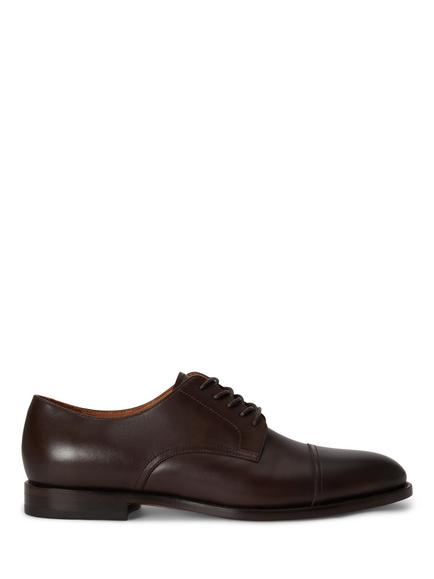 Polo Ralph Lauren Owen Leather Cap Toe Derby Shoes, Dark Brown, Dark Brown