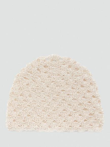 Mango Crochet Beanie, Raw, Raw