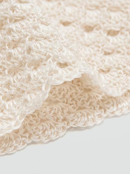 Mango Crochet Beanie, Raw - view 2, Raw