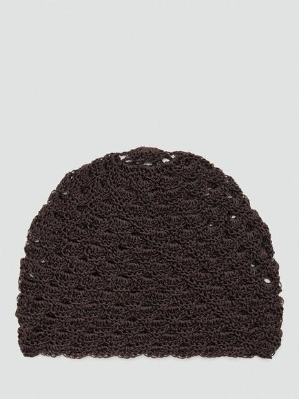 Mango Arcade Crochet Beanie, Chocolate, Chocolate