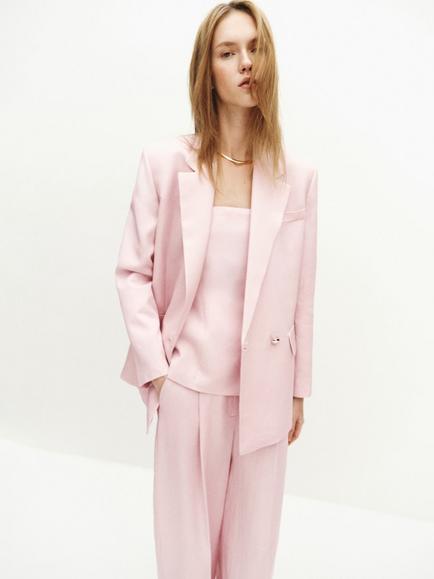 Mango Longline Blazer, Mauve, Mauve