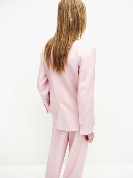 Mango Longline Blazer, Mauve - view 2, Mauve