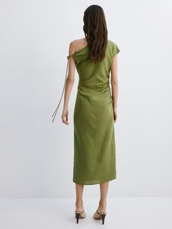 Mango Asymmetric Dress, Green - view 2, Green