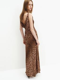 Mango Sleeveless Cowl Neck Maxi Dress, Beige - view 2, Beige