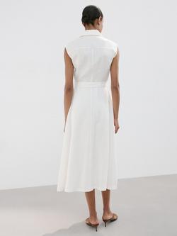 Mango Belted Linen Shirt Midi Dress, Raw - view 2, Raw