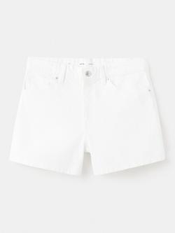 Mango Mid Rise Denim Mini Shorts, White, White