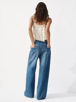 Mango Ruffle Lace-Up Camisole Top, Off White - view 2, Off White