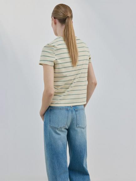 Mango Striped T-Shirt, Yellow - view 2, Yellow