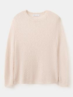 Mango Long Sleeve Round Neck Knit Top, Raw, Raw
