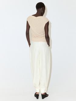 Mango Asymmetric Draped Sleeveless Top, Beige - view 2, Beige