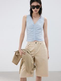 Mango Sleeveless Crop Top, Sky Blue, Sky Blue